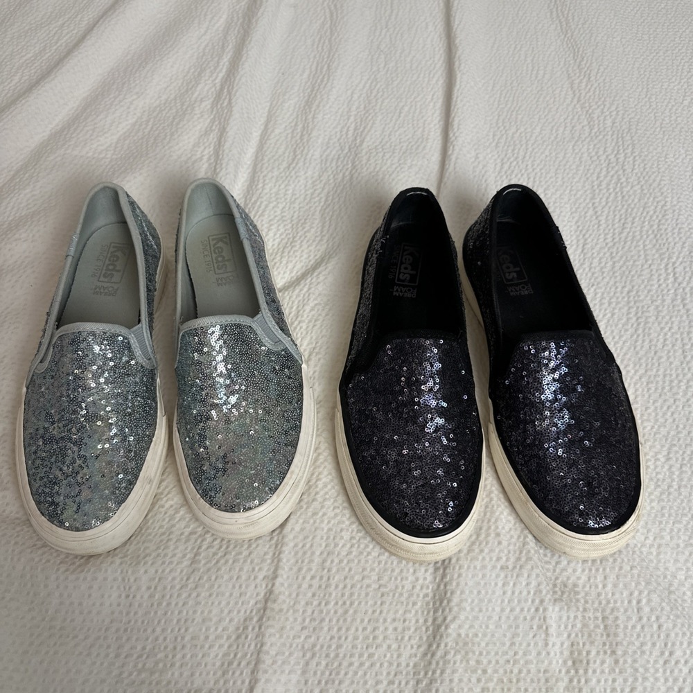 Lot‎ Of 2 Keds Slip On Sneakers Sparky Glitter Sz 5
